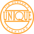 Orange logo for Tim Henson's Unique Lighting, with