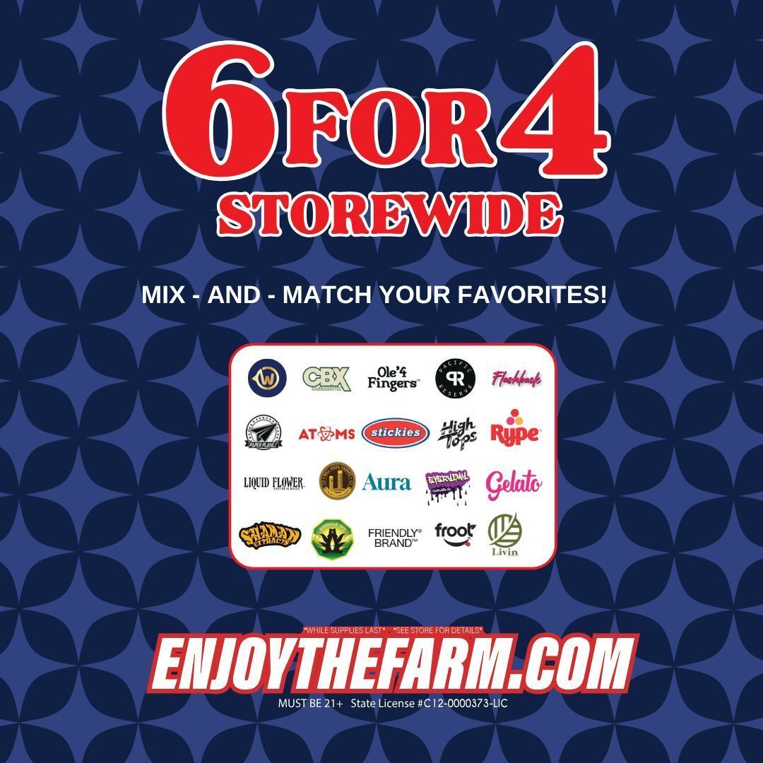 Storwide sale offering a buy 6 pay for 4 deal. 