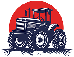 Enjoy The Farm Blue Tractor Logo