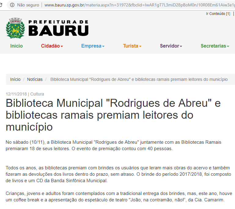 Reportagem da apresentação teatral do espetáculo sobre segurança no trânsito 