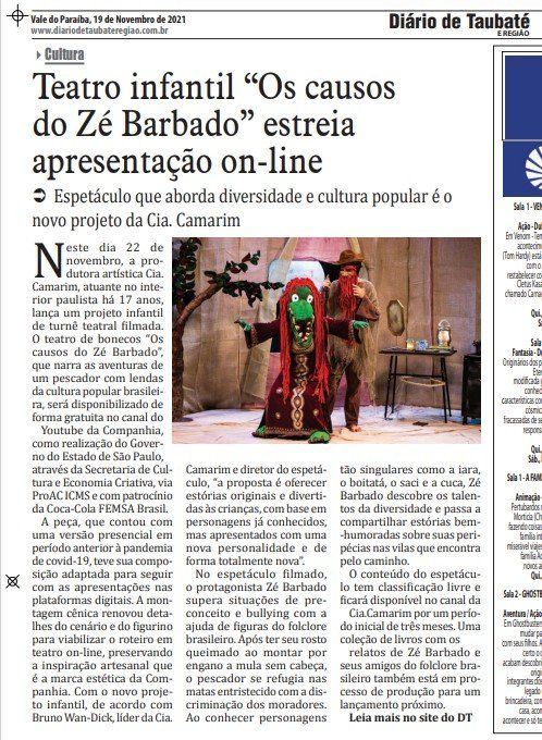 Reportagem, “Os causos do Zé Barbado”, sobre folclore brasileiro, estreia no YouTube. 