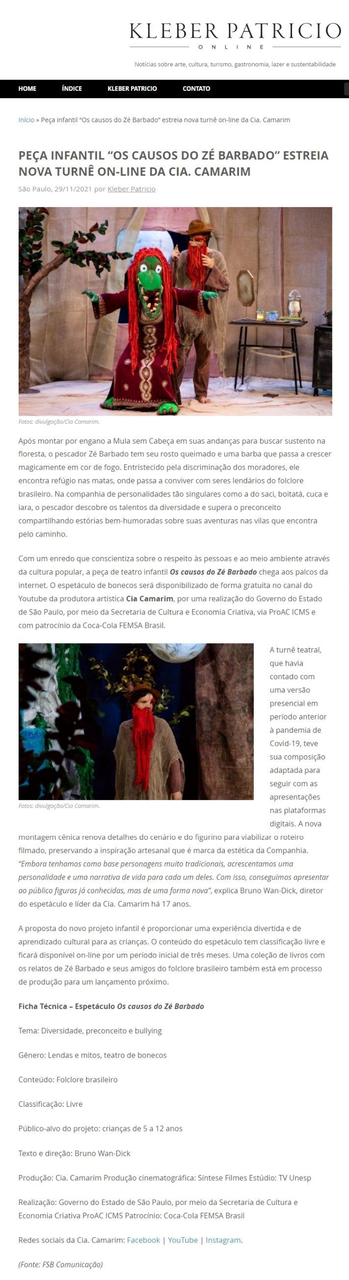 Reportagem, “Os causos do Zé Barbado”, sobre folclore brasileiro, estreia no YouTube. 