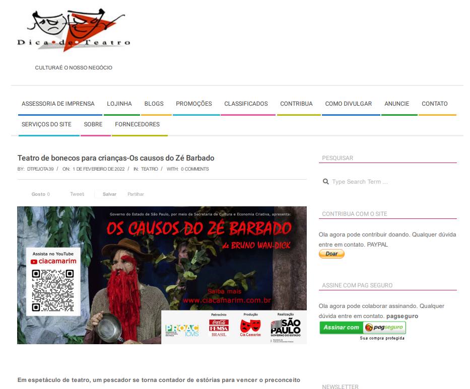 Reportagem, “Os causos do Zé Barbado”, sobre folclore brasileiro, estreia no YouTube. 