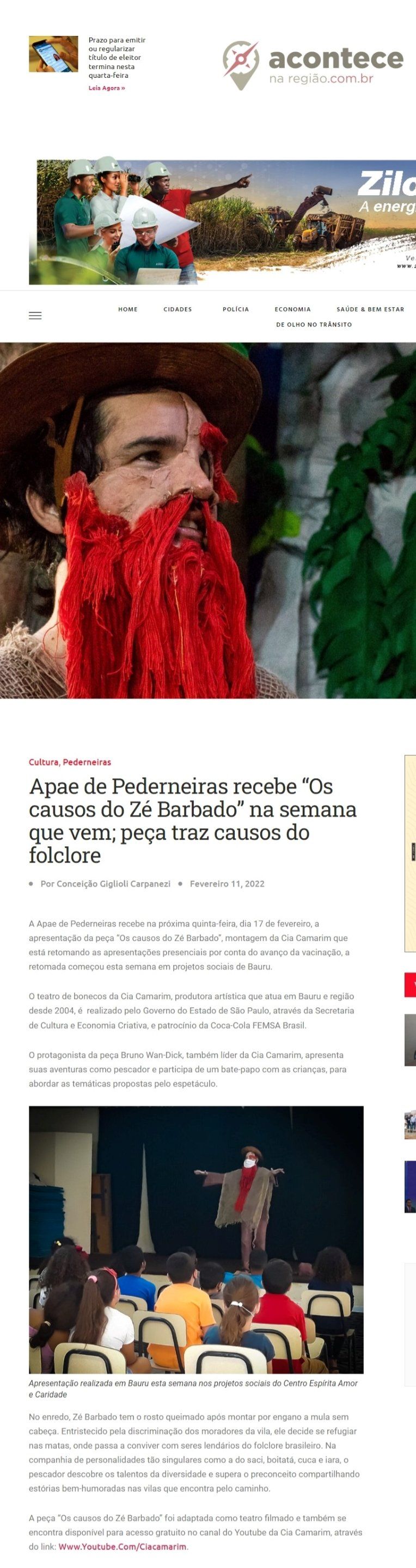 Reportagem, “Os causos do Zé Barbado”, sobre folclore brasileiro, estreia no YouTube. 