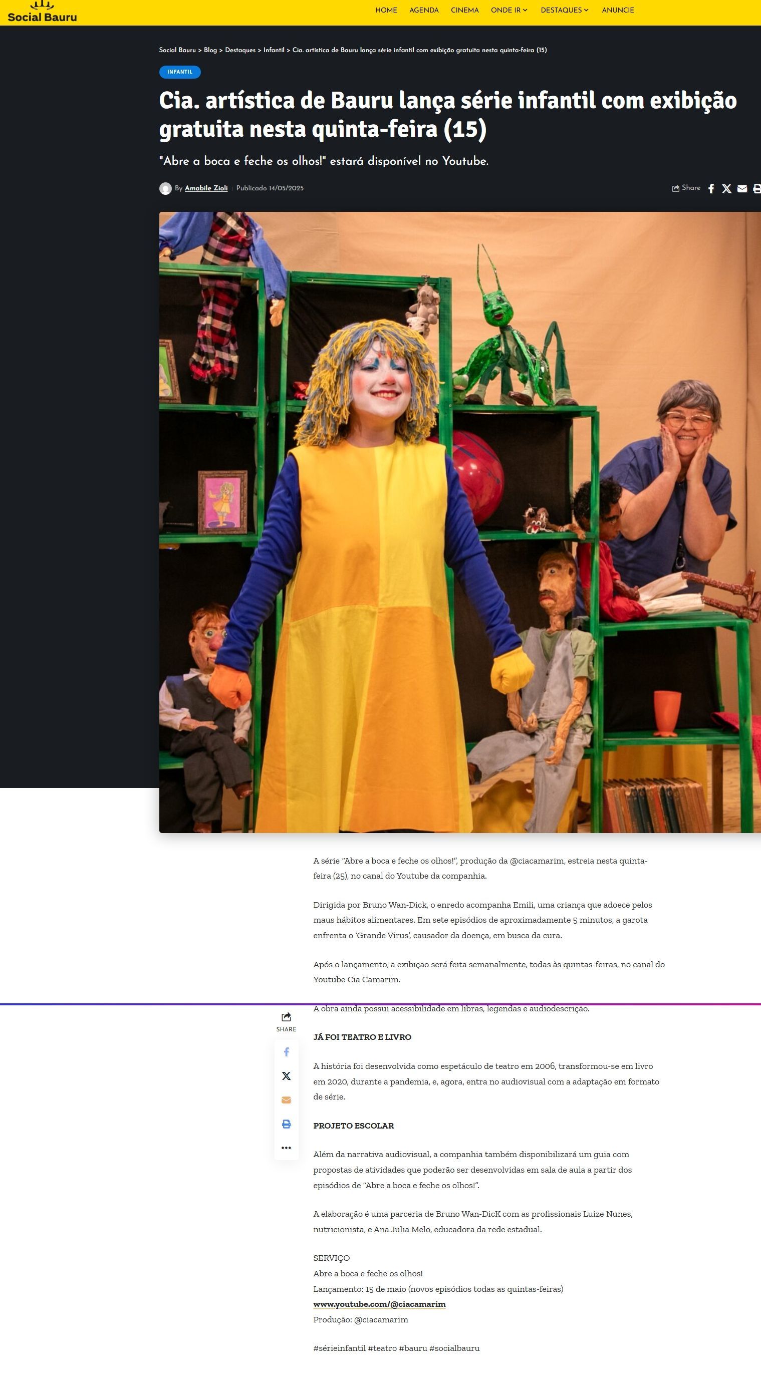 Reportagem, “Os causos do Zé Barbado”, sobre folclore brasileiro, estreia no YouTube.