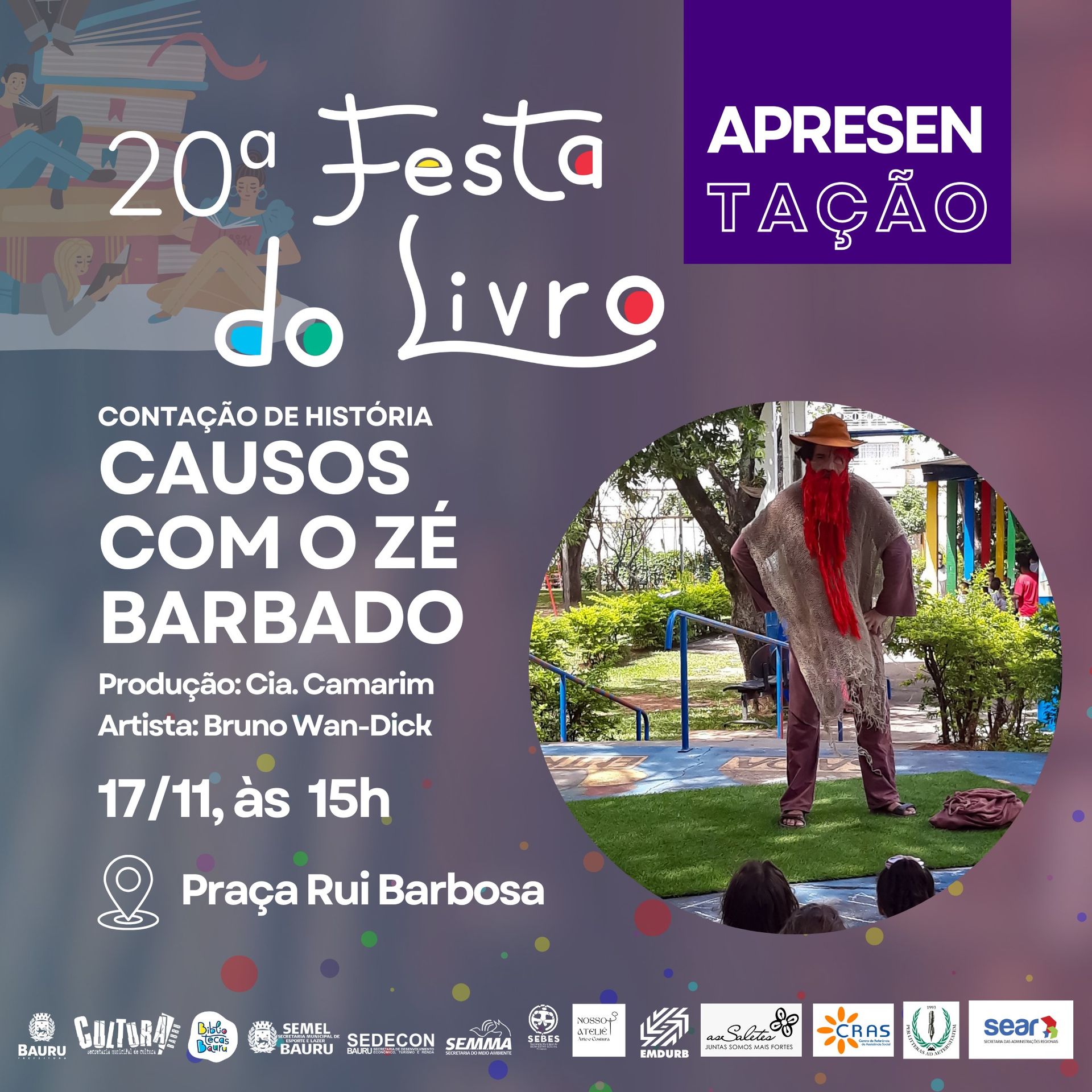 Zé Barbado na 20ª Festa Literária da Bauru