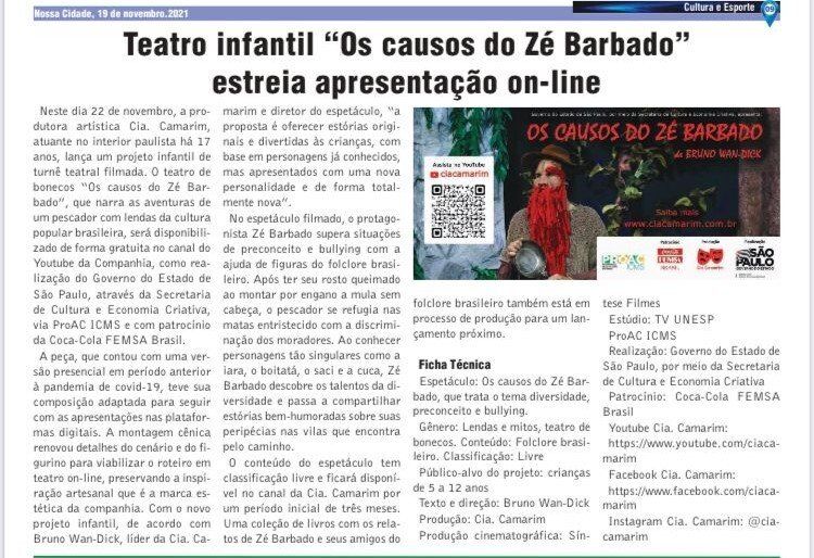 Reportagem, “Os causos do Zé Barbado”, sobre folclore brasileiro, estreia no YouTube. 