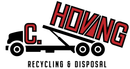 Logo of C. Hovng Recycling & Disposal: a truck with a raised red and black container, black lettering on white.
