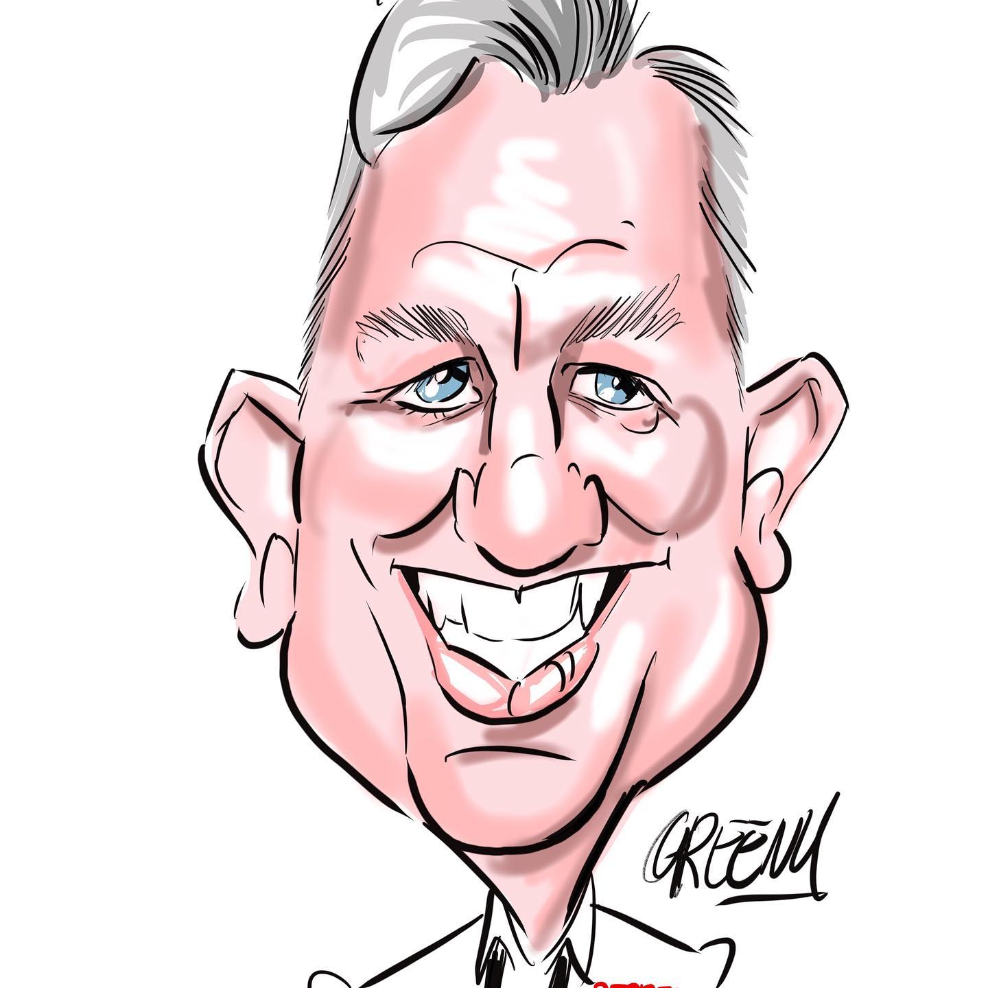 caricatures for live events by David Green caricature hire artist