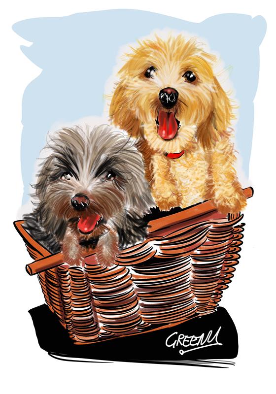 Pet portraits Gallery page-Pet Caricature Have Your Pets Drawn | Personalised Pet Portraits