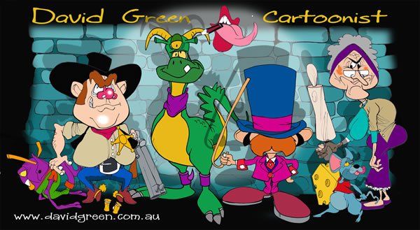 Australian cartoonist David Green Cartoon Design & Caricature Drawing