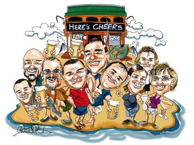 family group business caricatur