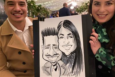 Caricature hire artist cartoonist for events.