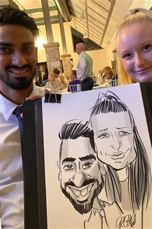 Caricature hire artist cartoonist for events.