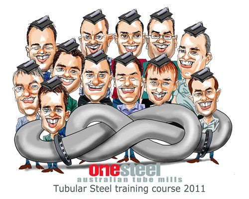 family group business caricatur