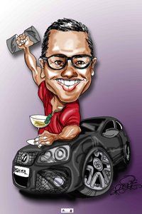 Caricature car and bikes cartoons by David Green.