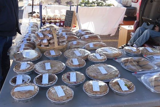 pies for sale at farmers market