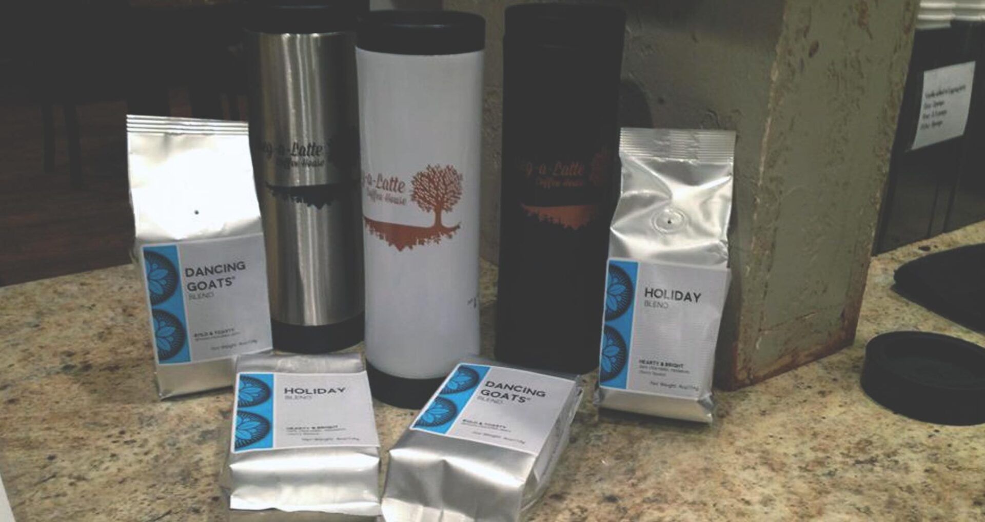 Tumblers and coffee on top of a table