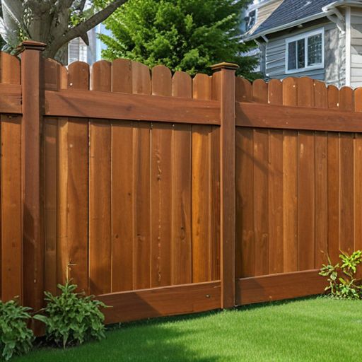 Stained Shadow box wood fence