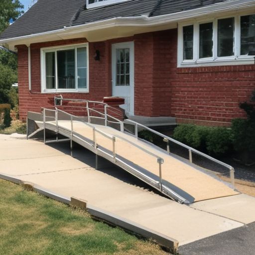 Front door ramp installation for safety use for all individuals