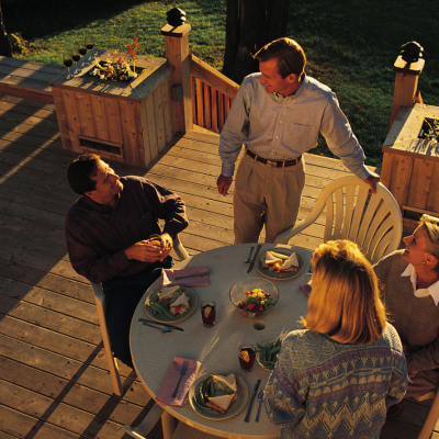 Family and friends enjoying their deck.