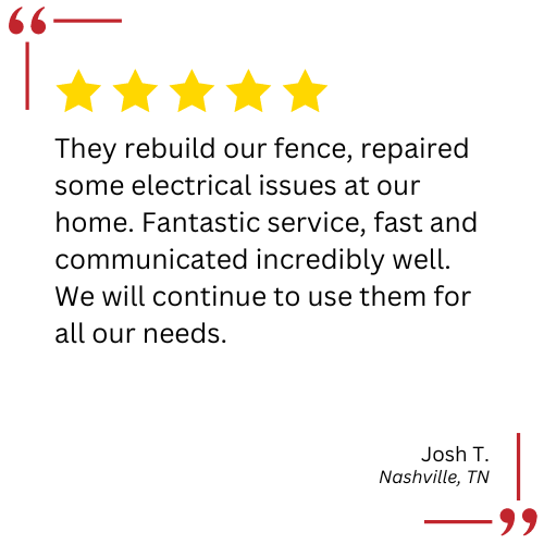 They rebuilt our fence , repaired some electrical issues at our home.