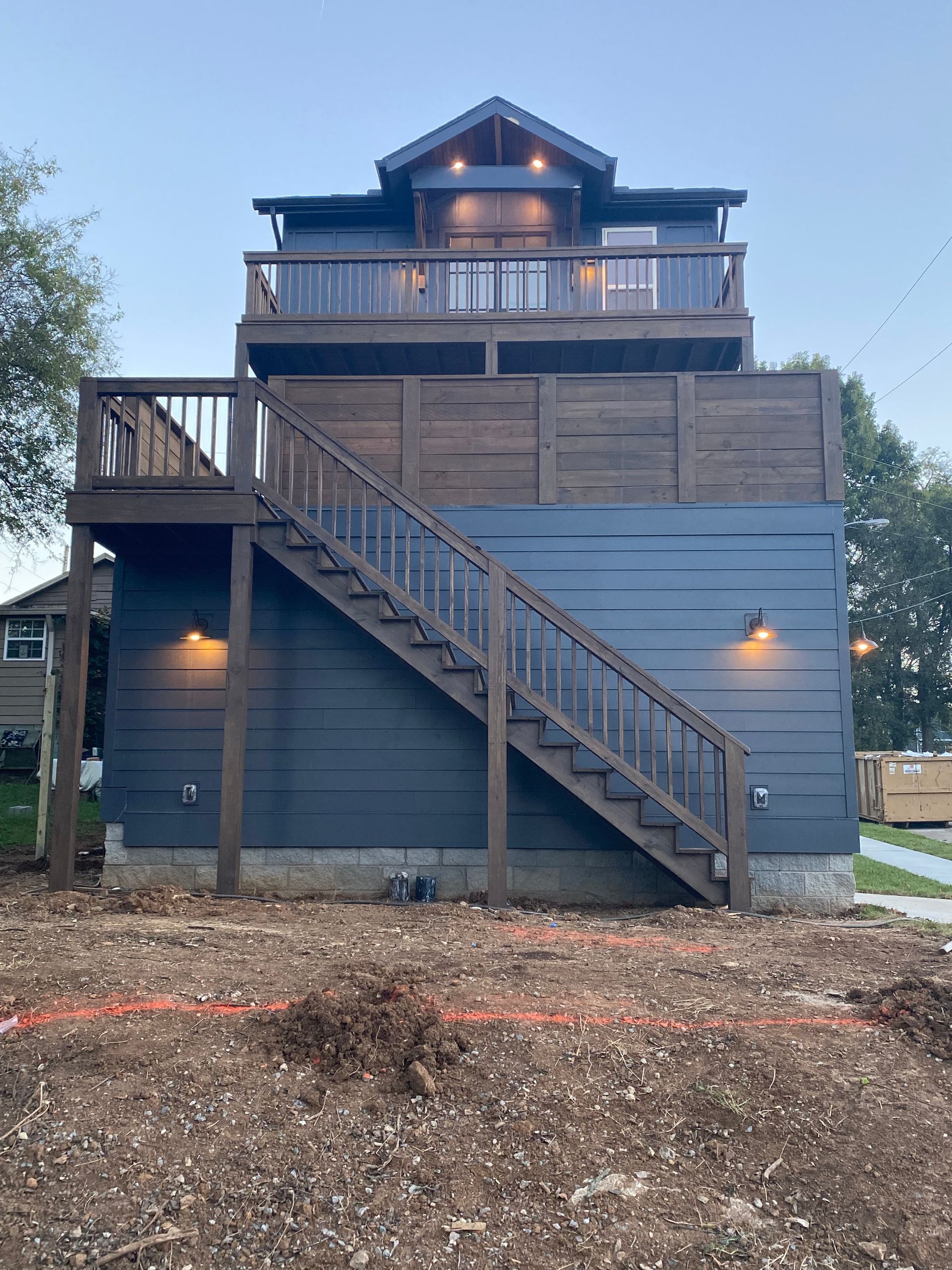 A house with stairs leading up to the top of it in Nashville, TN