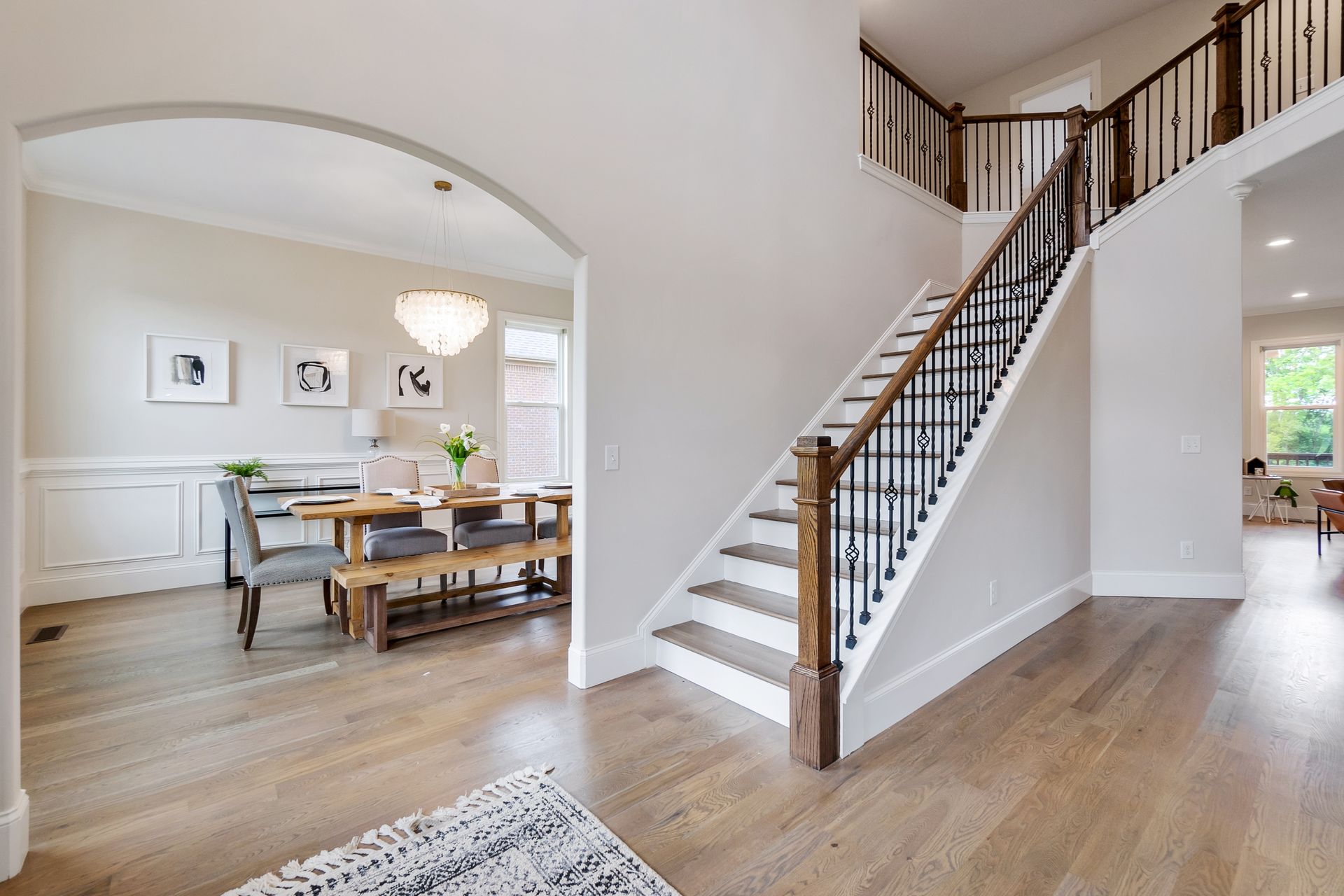 A staircase leading up to the second floor of a house.