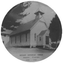 White church with steeple, 