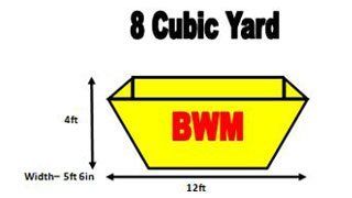 Diagram of an 8 cubic yard skip