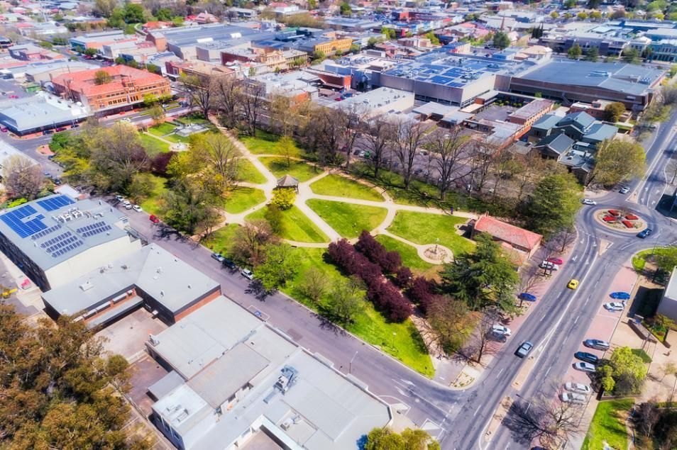 An Aerial View of a City With a Park in the Middle of It — Solarblu Pty Ltd in Robertson, NSW