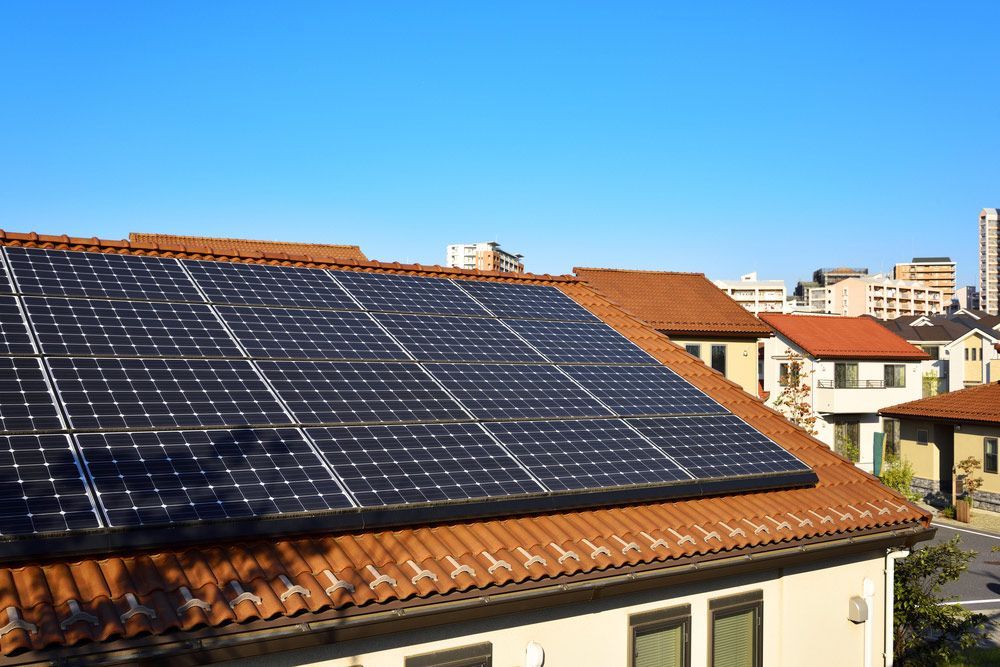 A Solar Panel On A Red Roof In Wollongong