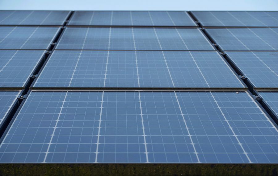 A Row Of Solar Panels — Solarblu Pty Ltd In Dapto, NSW