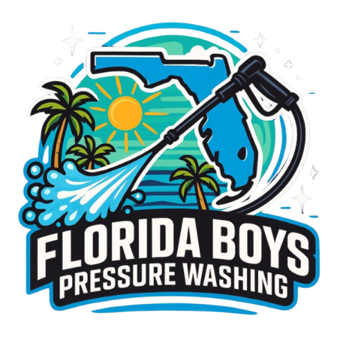 A logo for florida boys pressure washing