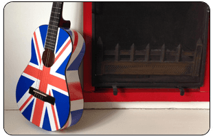 guitar with union jack pattern