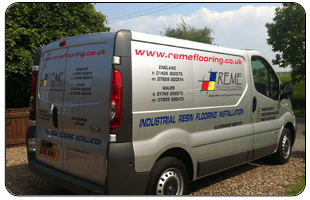 silver work van with stickers on
