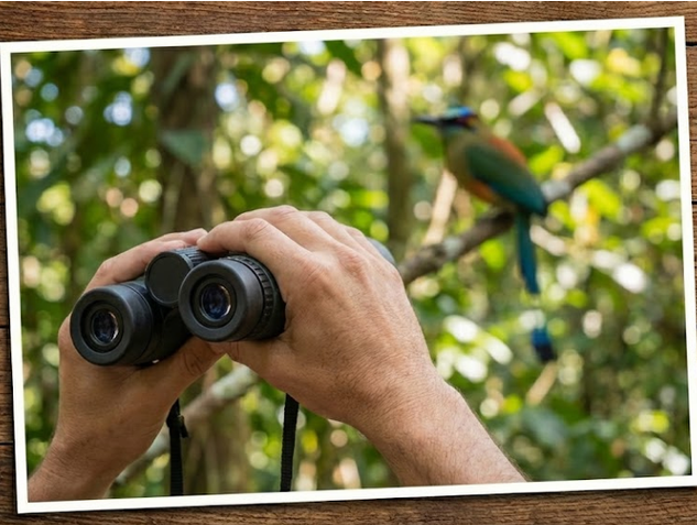 Río que serpentea a través de un terreno verde y montañoso, iluminado por una cálida puesta de sol.