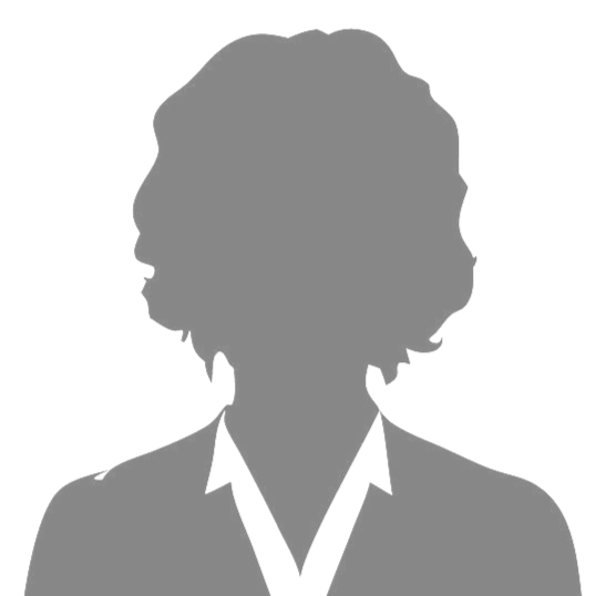 Silhouette of a person with short hair, wearing a collared shirt, and a blazer.