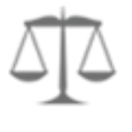 Scales of justice, gray silhouette.