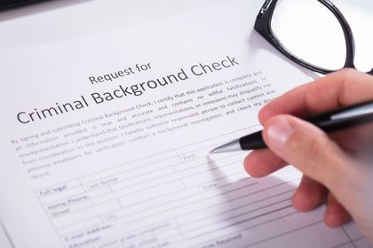 filling out a criminal background check