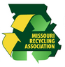 The logo for the missouri recycling association is a green and yellow recycling symbol.