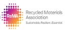 The logo for the recycled materials association is a purple and orange circle.