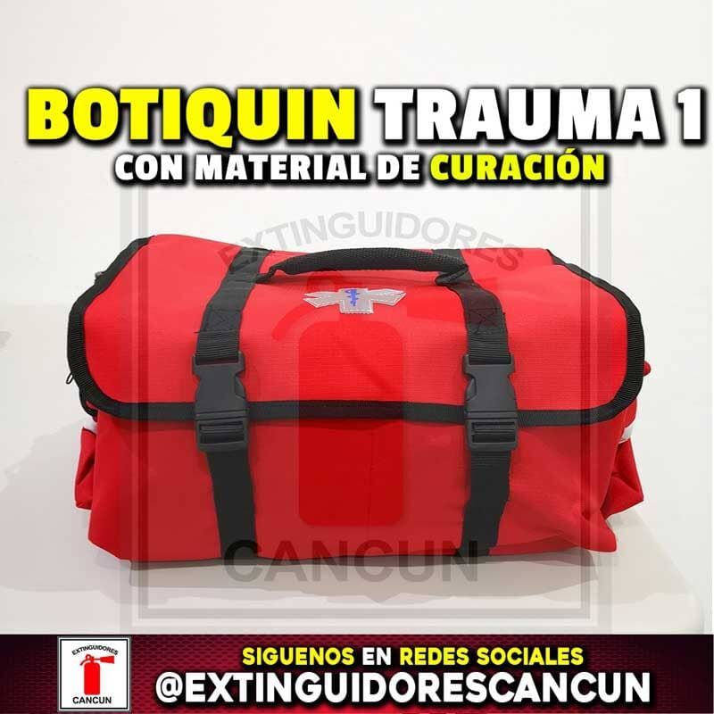 Una bolsa roja que dice trauma botiquin