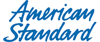 Blue American Standard logo with stylized text