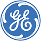 GE logo in blue and white circular emblem