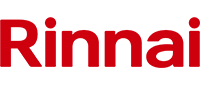 Red Rinnai logo on a white background