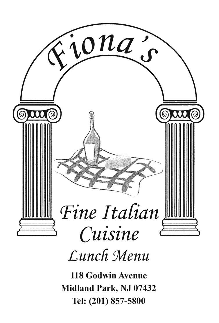 Lunch Menu — Midland Park, NJ — Fiona's Ristorante