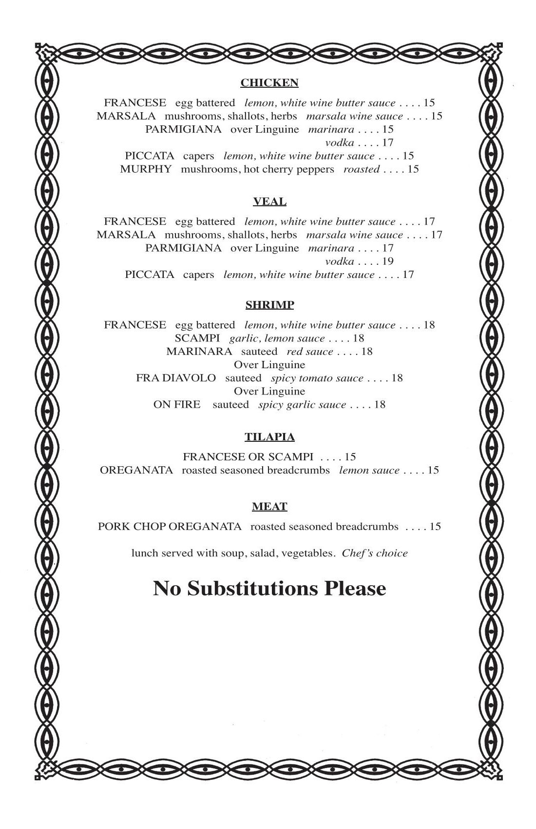 Lunch Menu Page 2 — Midland Park, NJ — Fiona's Ristorante