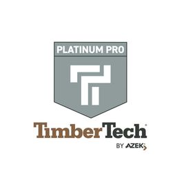 Logo for TimberTech by Azek. Shield shape with