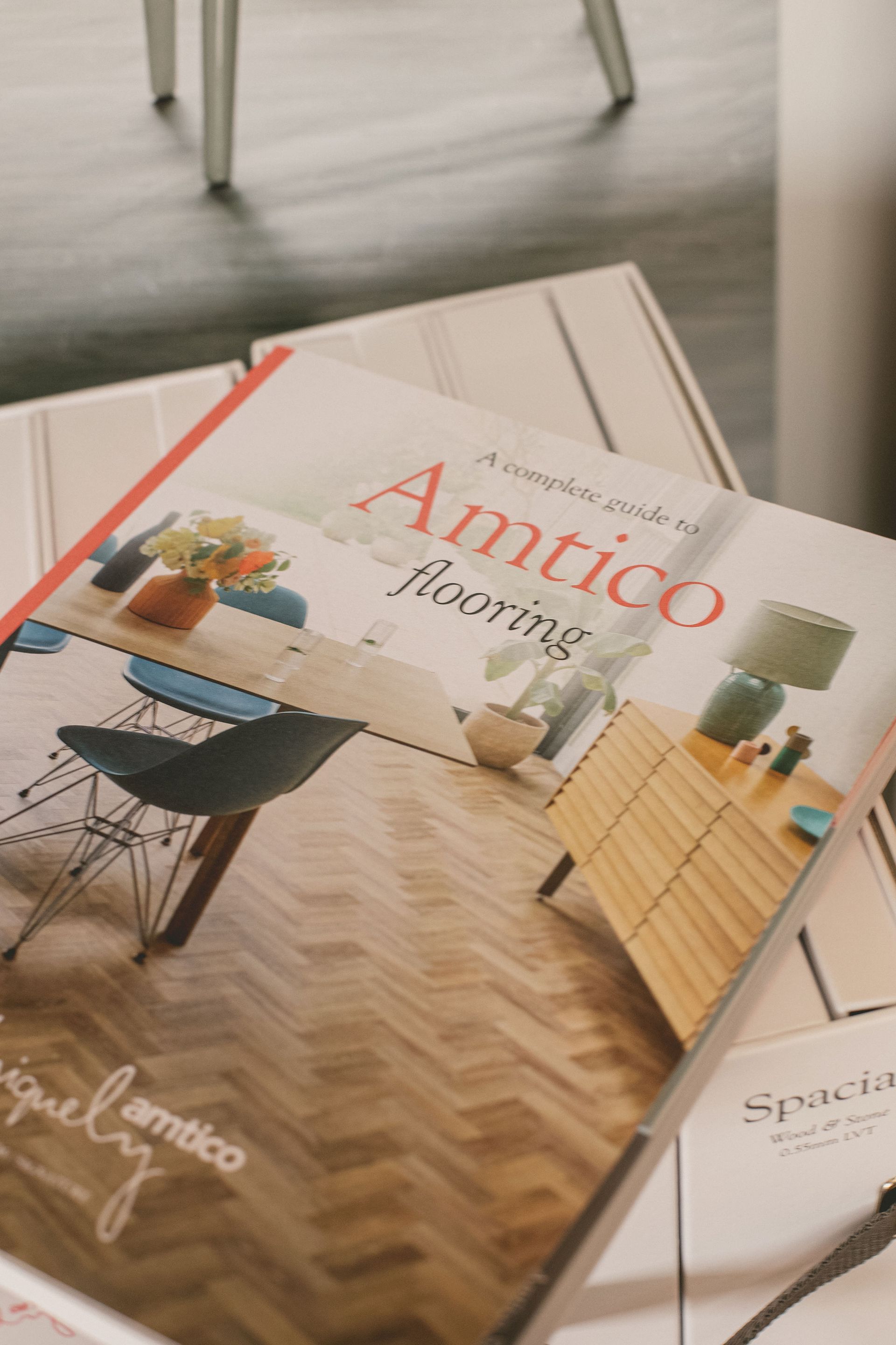 Amtico flooring sample book in Loddiswell Showroom